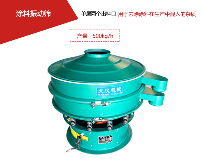 涂料屬于普通不易發(fā)生反應的物料，所以涂料振動篩采用的是碳鋼材質。