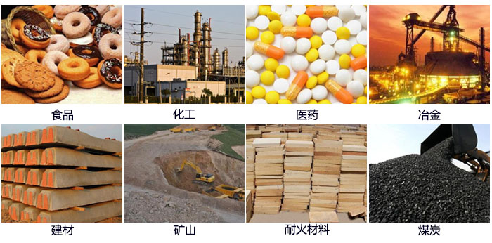 DH-800振動篩適用的行業(yè)：食品，化工，醫(yī)藥，冶金，建材，礦山，耐火材料，煤炭。